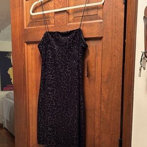 NWT Wild Fable Black velvet Leopard Mini Dress